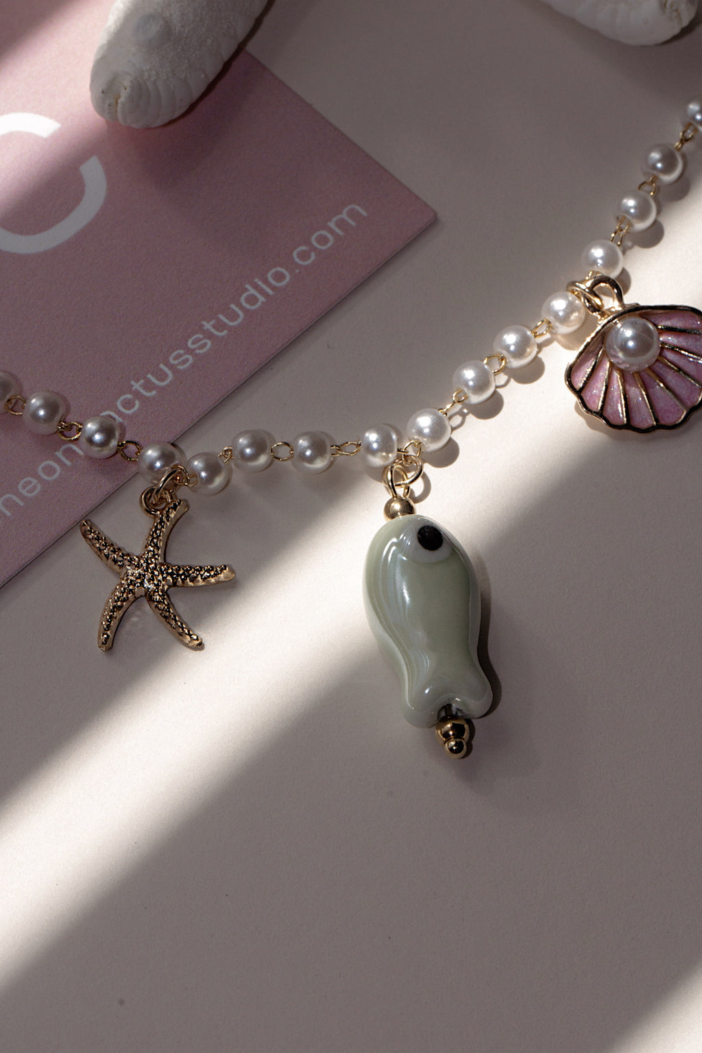 Cute Little Fish Pearl Charm Necklace