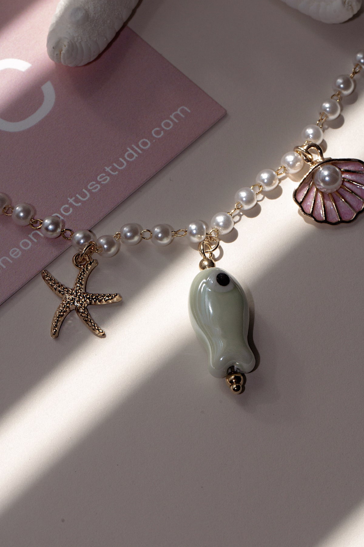 Cute Little Fish Pearl Charm Necklace