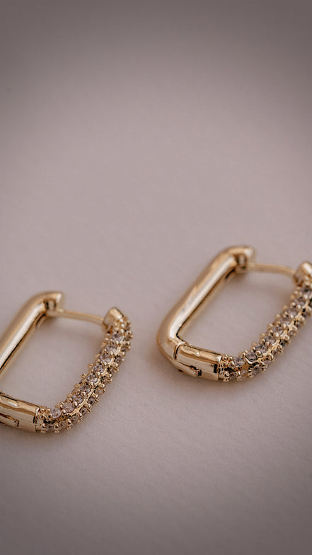 Oblong CZ Hoops