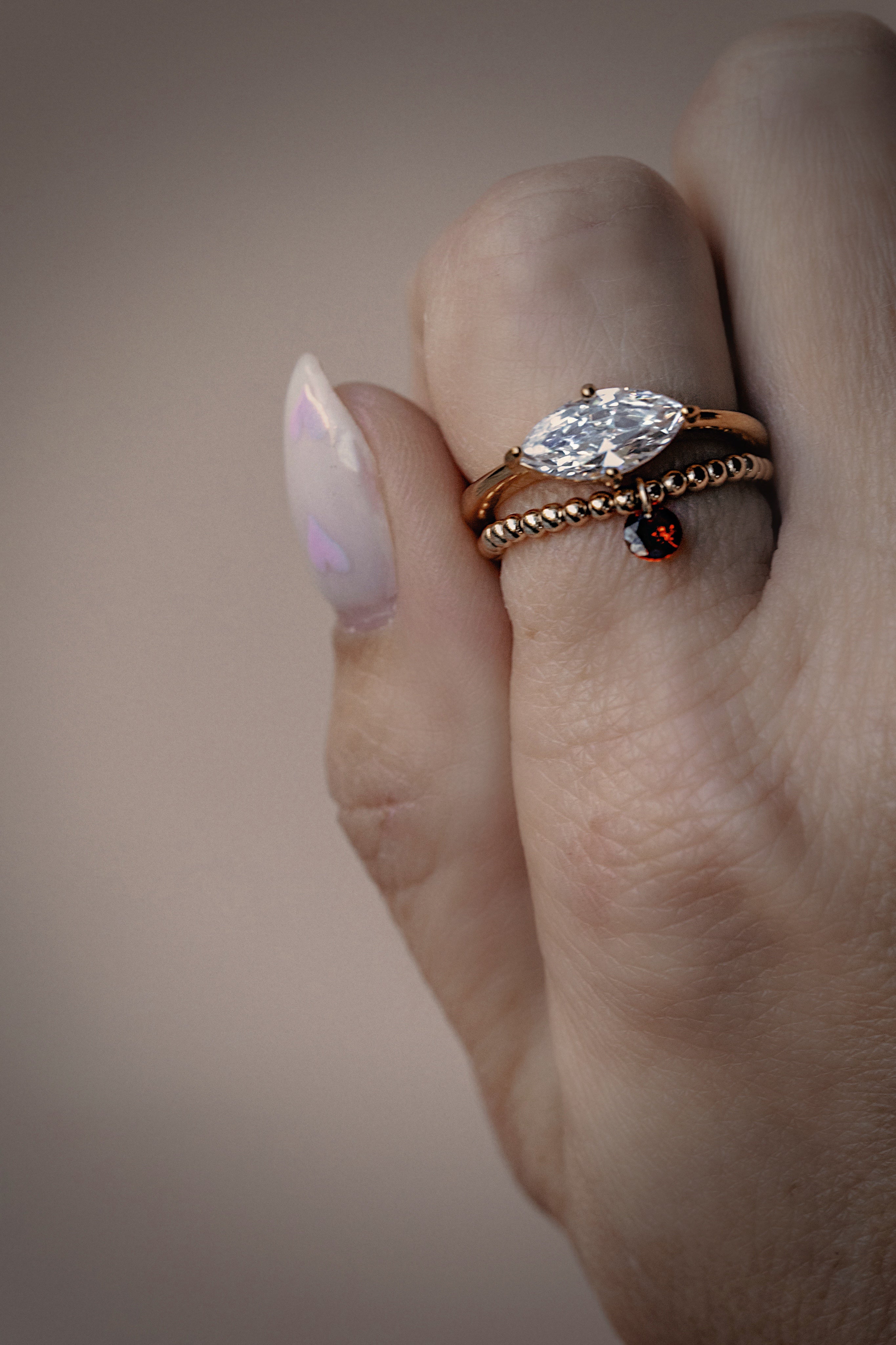 Beaded Birthstone Ring