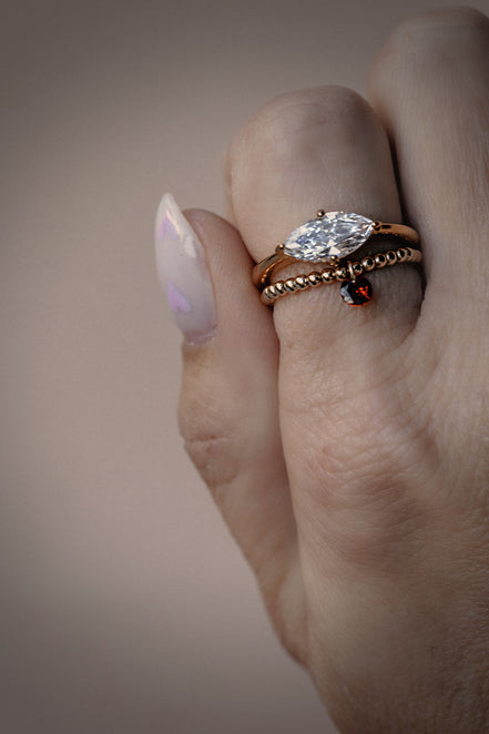 Beaded Birthstone Ring