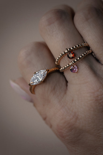 Beaded Birthstone Ring