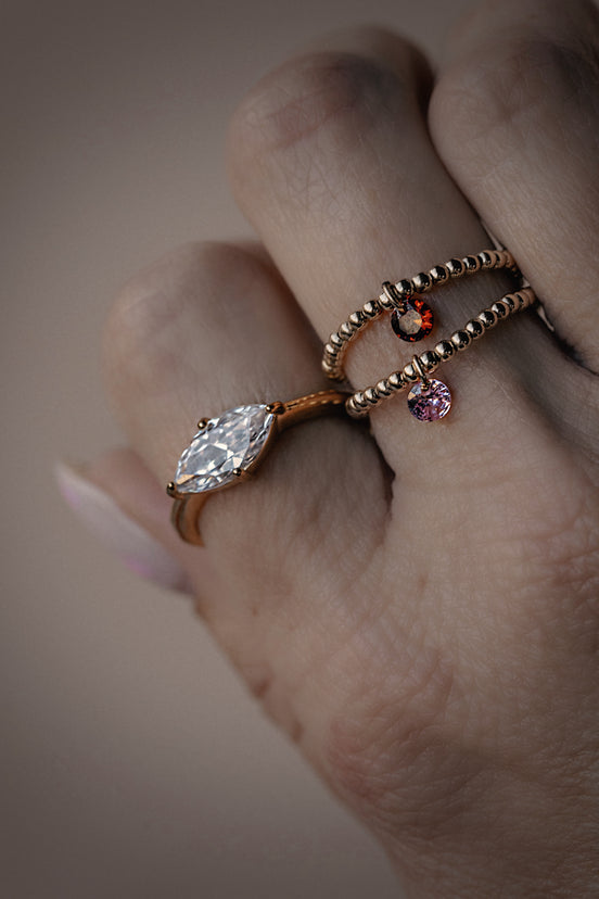 Beaded Birthstone Ring