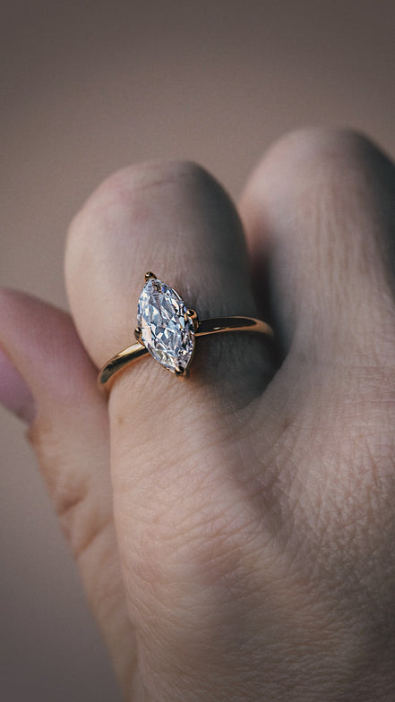 Marquise Solitaire Ring - The Neon Cactus Studio
