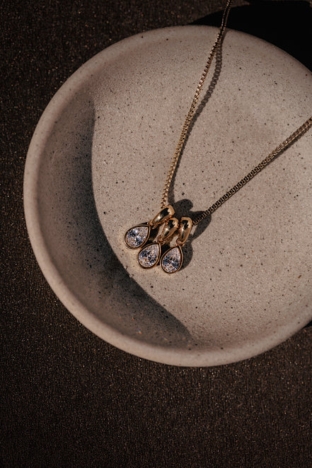 Triple Pear Drop Necklace