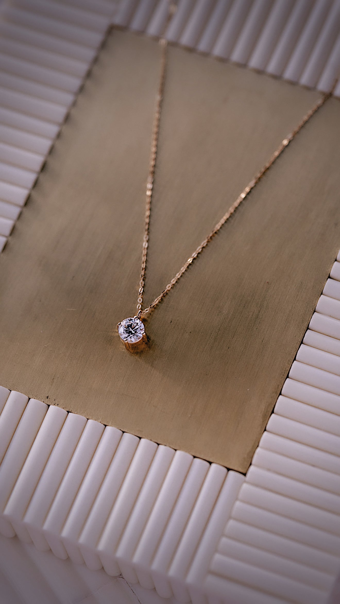 Lab Diamond Dainty Solitaire Necklace