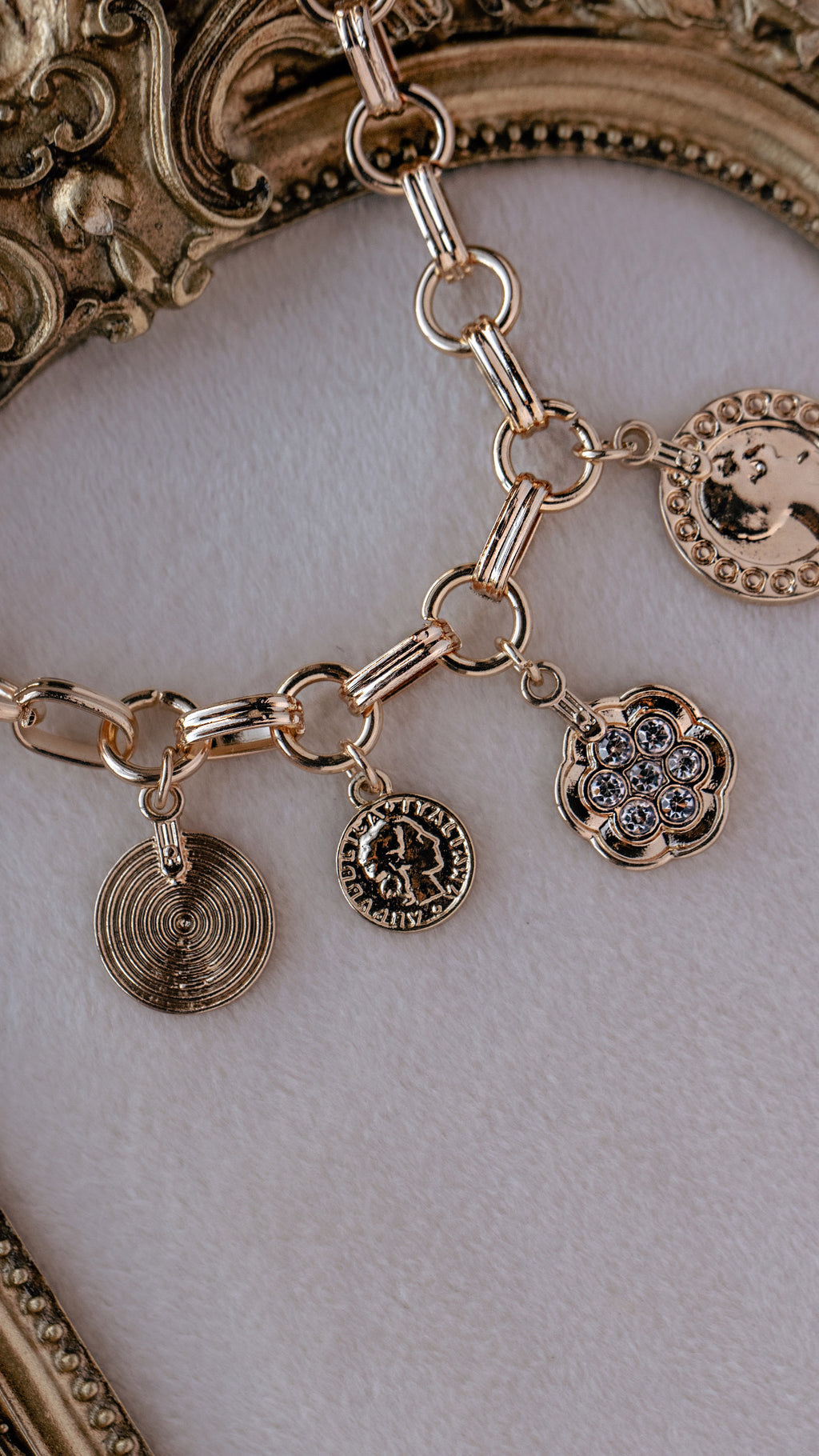 Mixed Coin Chunky Charm Bracelet