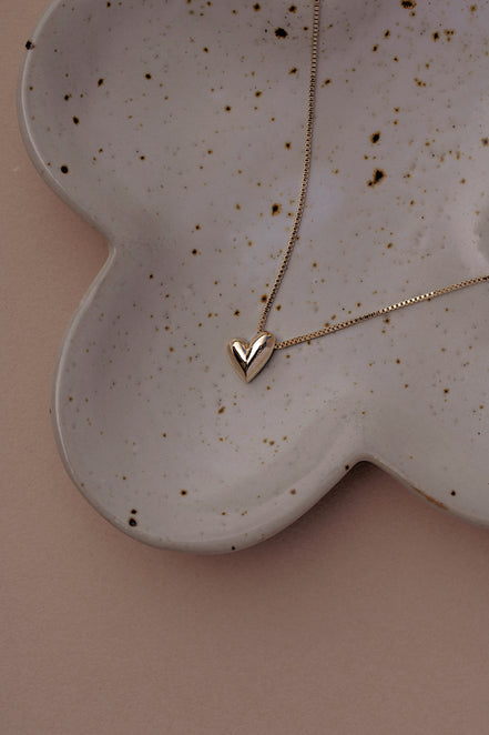 Uneven Heart Pendant Necklace