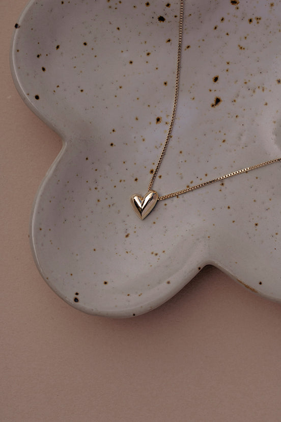 Uneven Heart Pendant Necklace