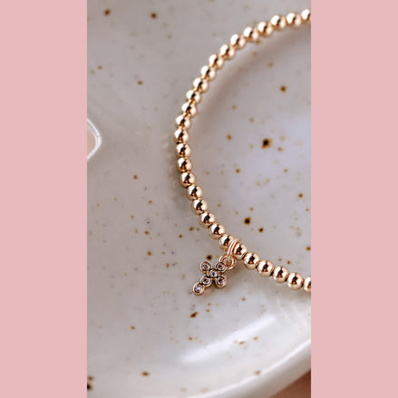 Bezel Cross Bracelet - The Neon Cactus Studio