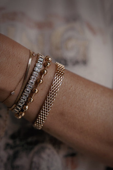 The Emery Emerald Bezel Tennis Bracelet