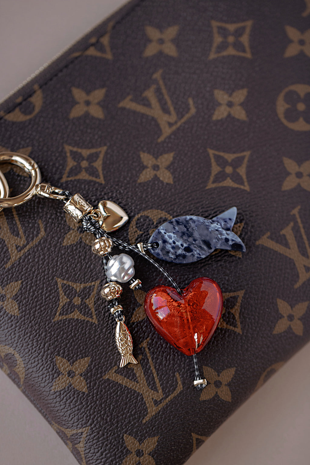 Marble Fish Bag Charm Keychain