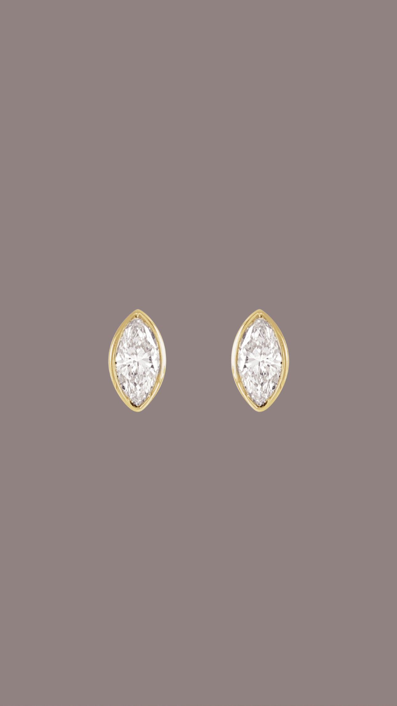 Marquise Bezel Stud Earring