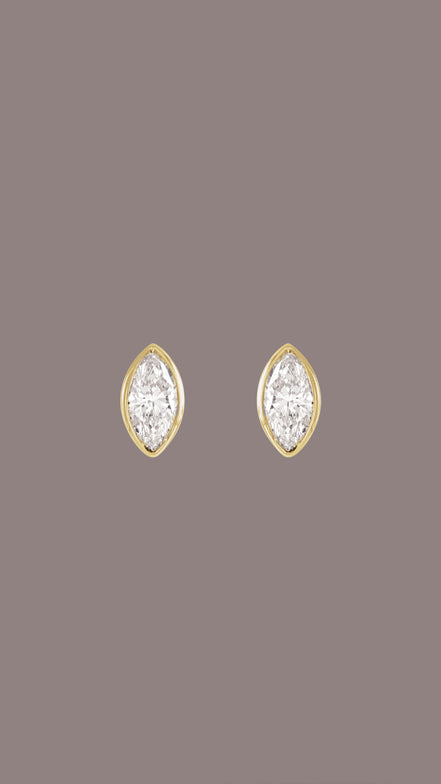 Marquise Bezel Stud Earring