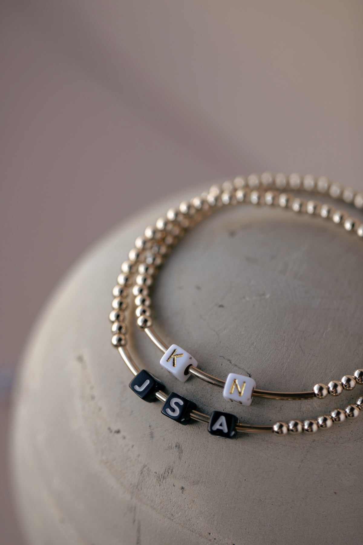 Floating Initial Bar Bracelet