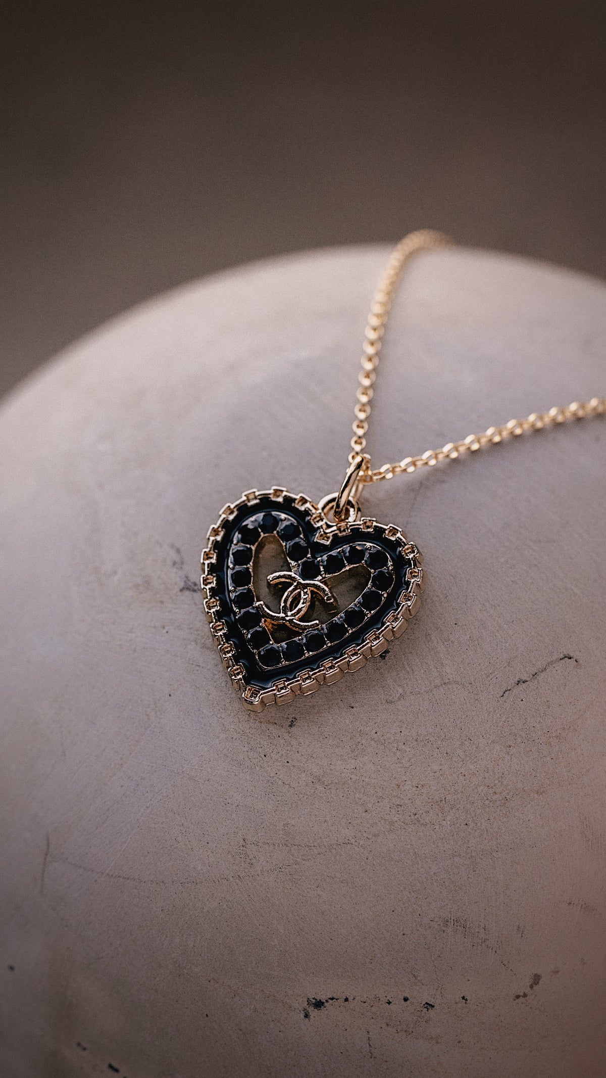 Black Crystal Coco Necklace
