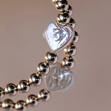 Freshwater Pearl Heart Bracelet
