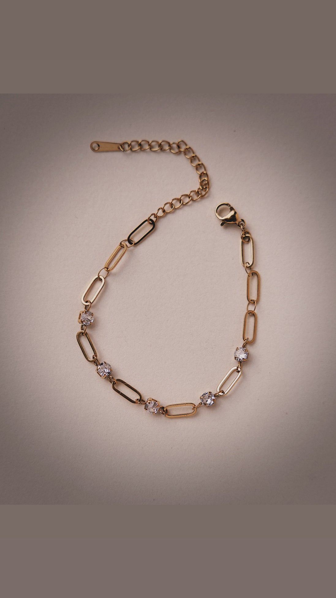 CZ Paperclip Bracelet