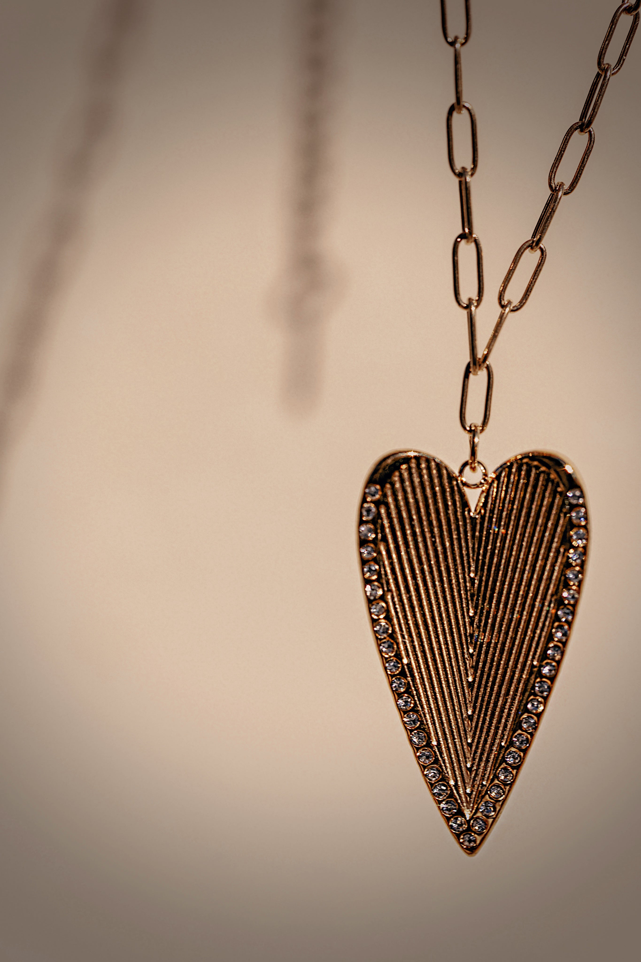 Fluted Heart Necklace