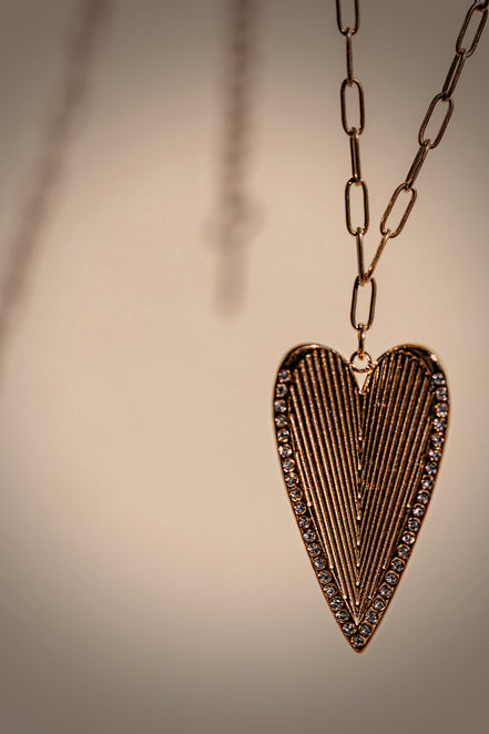 Fluted Heart Necklace