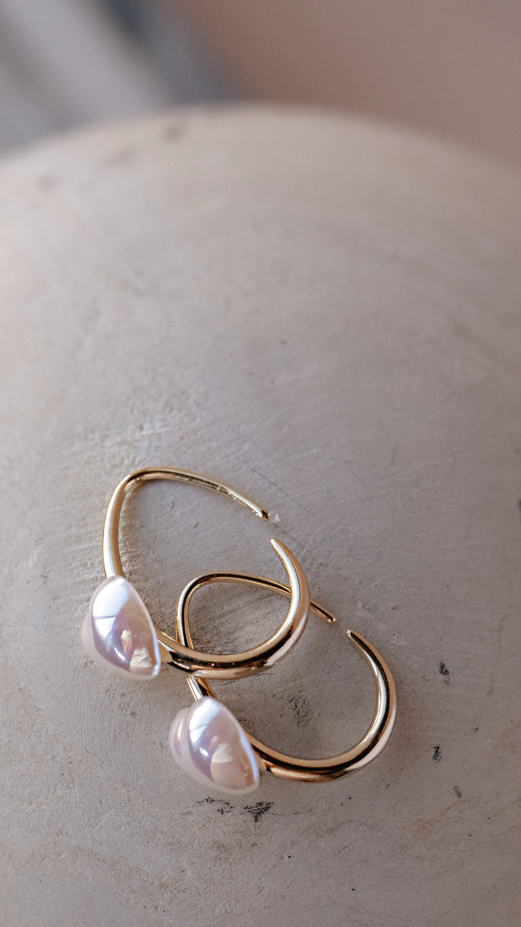 Pearl Heart Hoop Earring