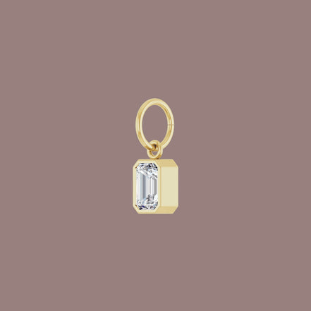 14kt Emerald Lab Diamond Pendant