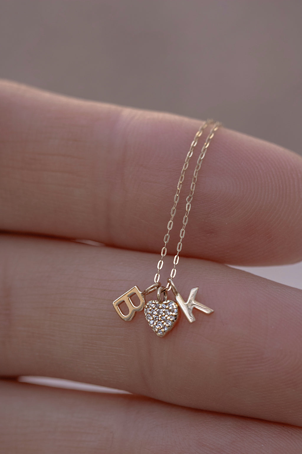 Solid Gold Initial Charm