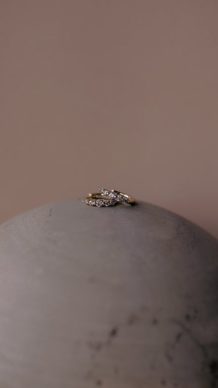 Floating CZ Diamond Huggie Earrings - The Neon Cactus Studio