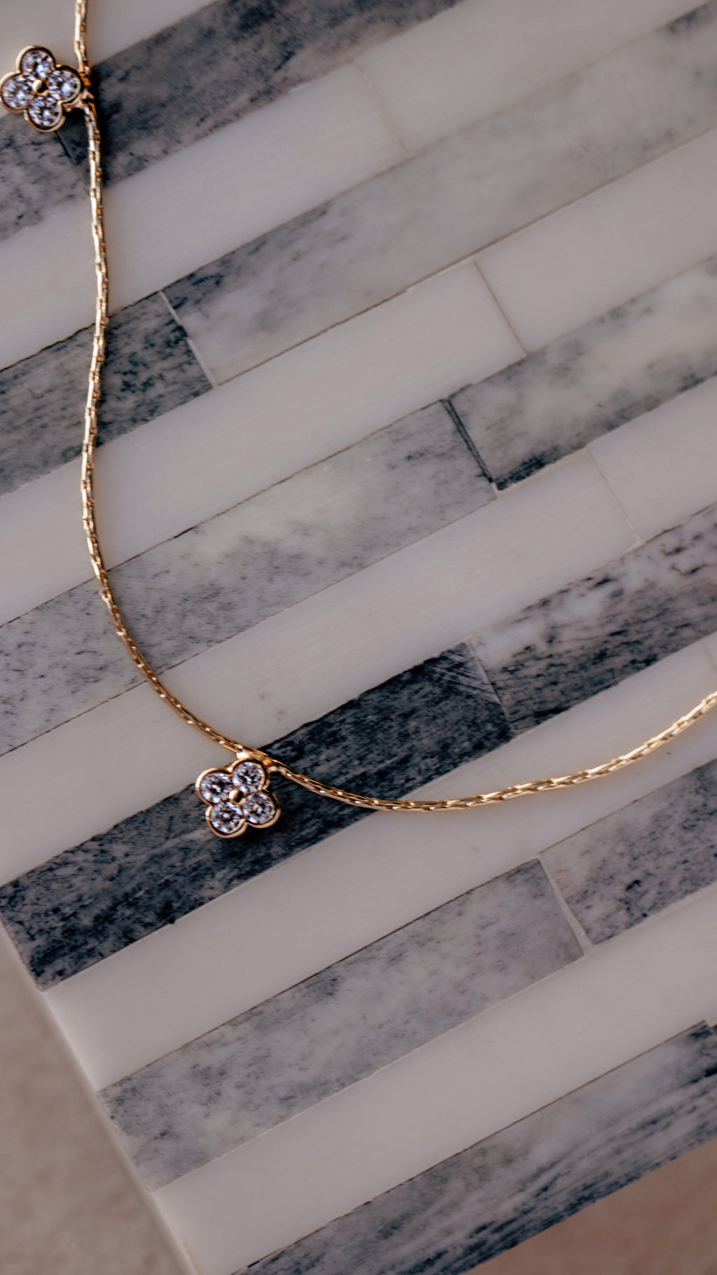 Dainty CZ Clover Necklace