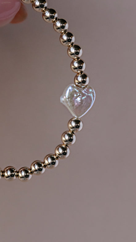 Freshwater Pearl Heart Bracelet