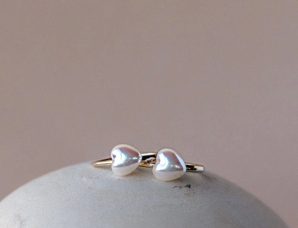 Pearl Heart Hoop Earring