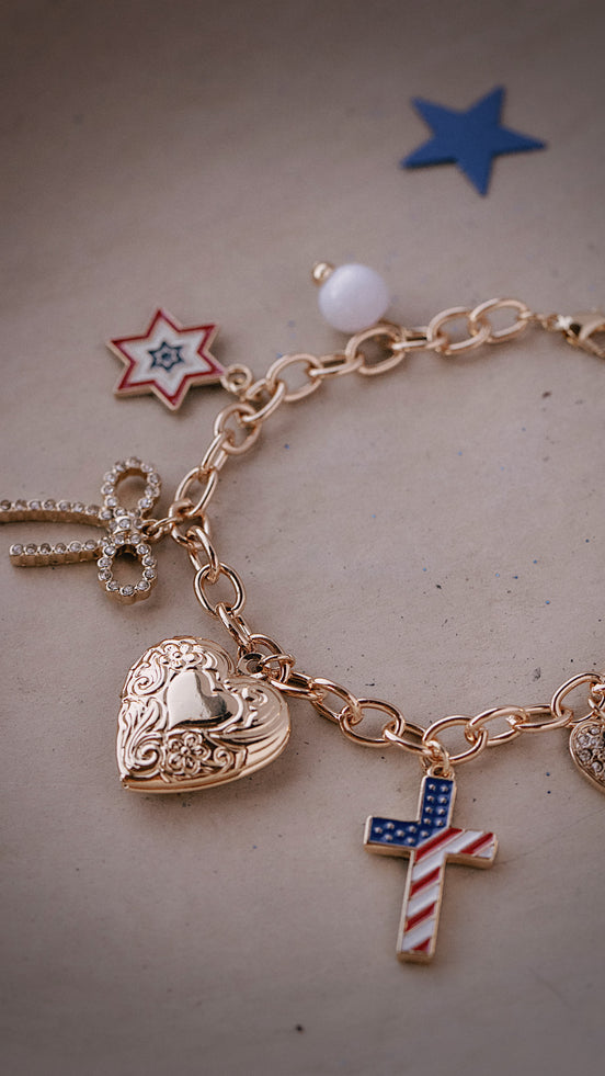 Bless The USA Charm Bracelet