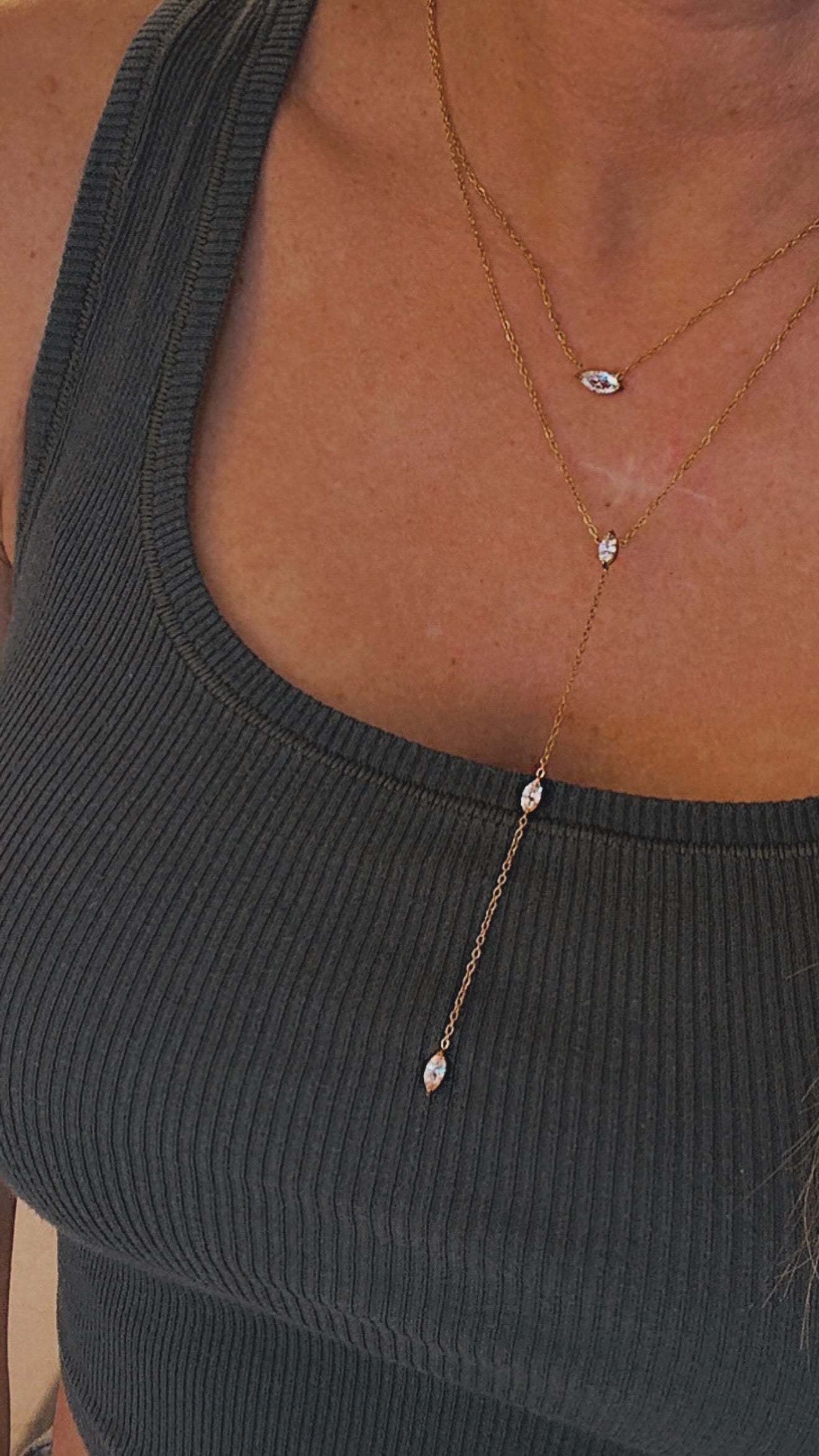 Marquise Lariat Necklace