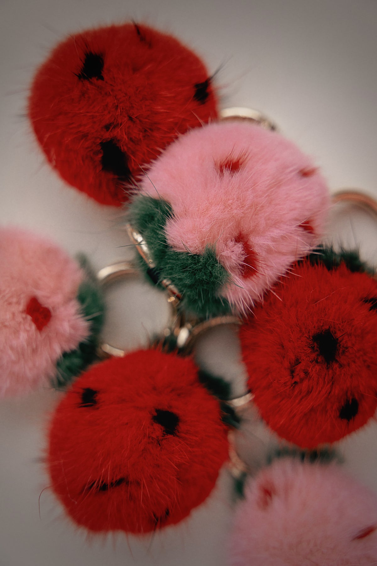 Fuzzy Strawberry Bag Charm