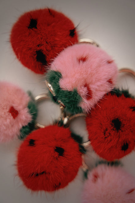 Fuzzy Strawberry Bag Charm