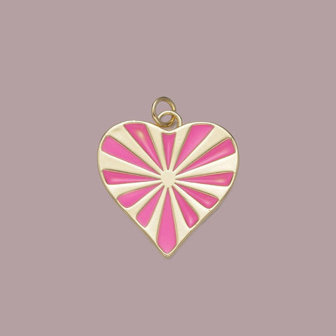 Pink Radiant Heart Charm