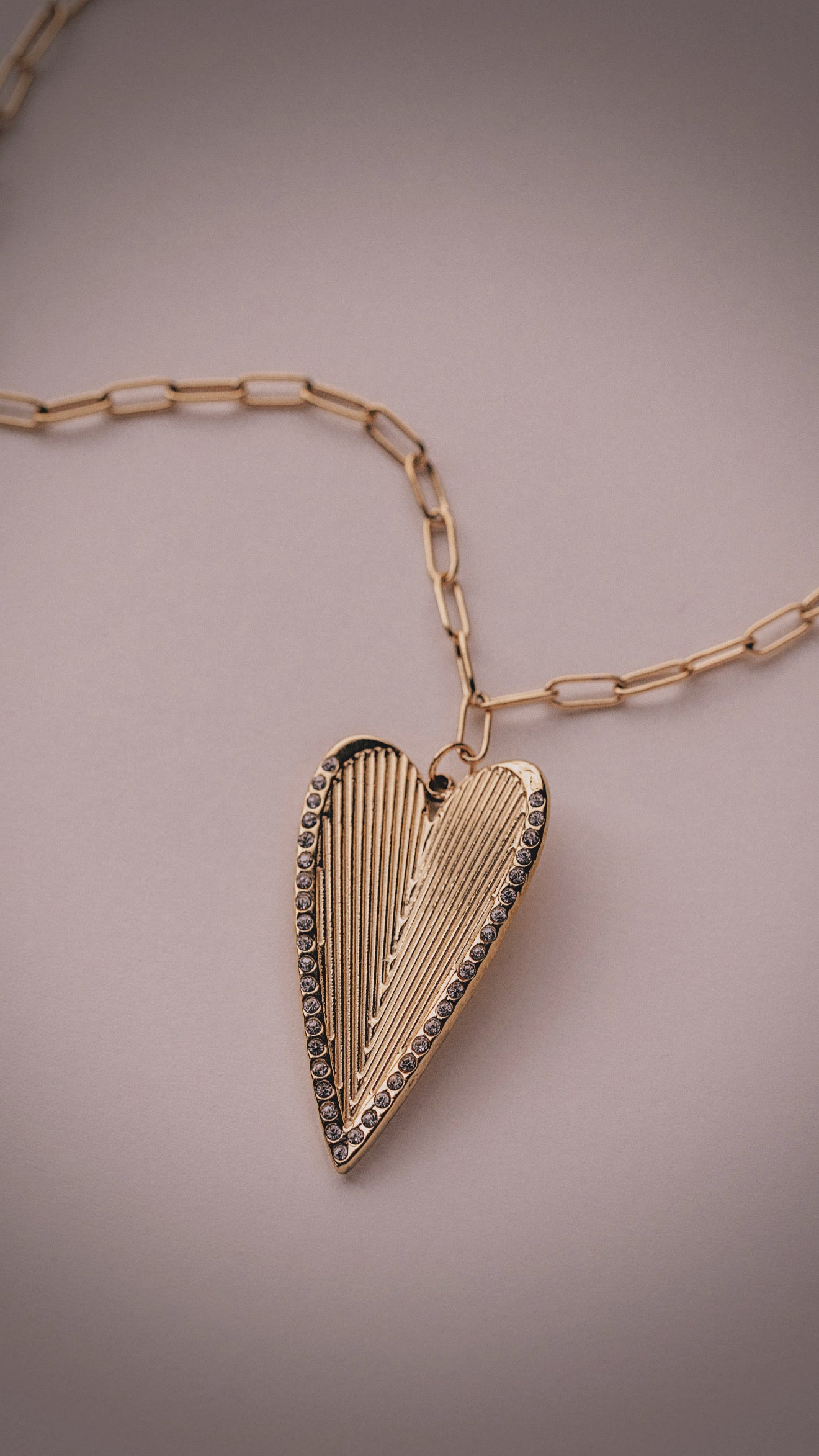 Fluted Heart Necklace