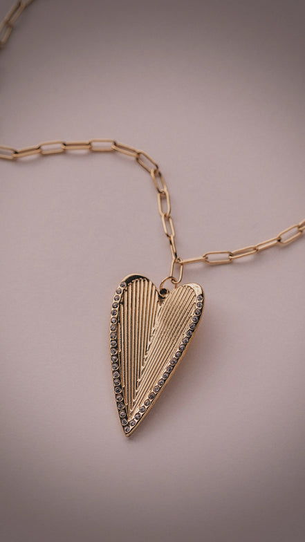 Fluted Heart Necklace