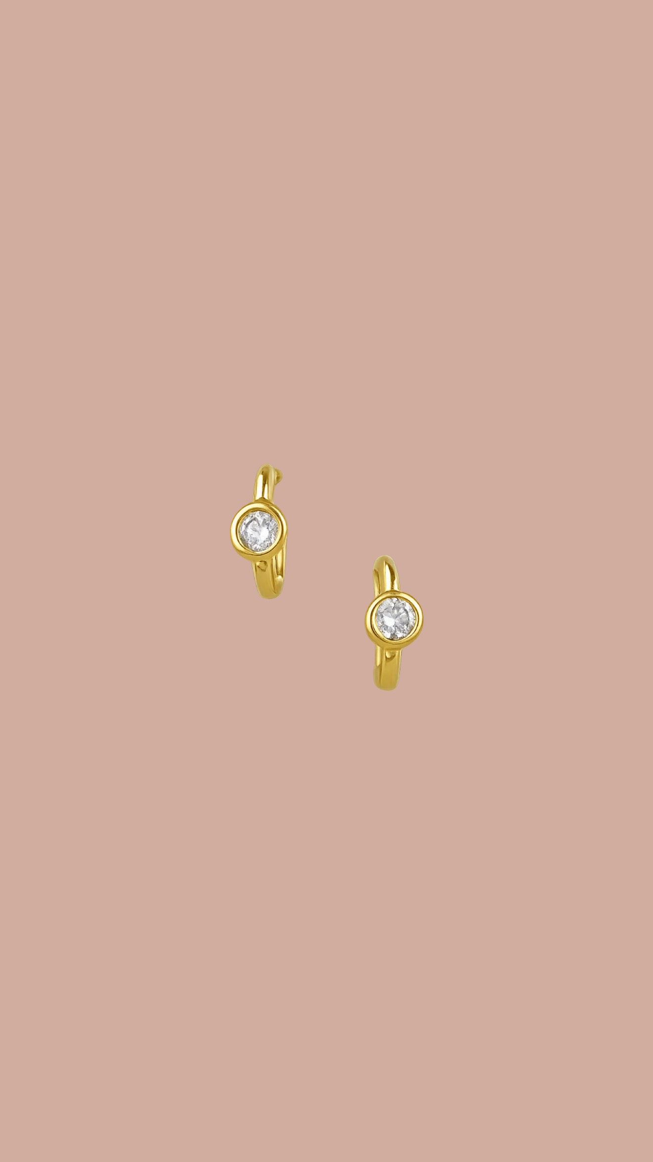 Mini Bezel CZ Hoops