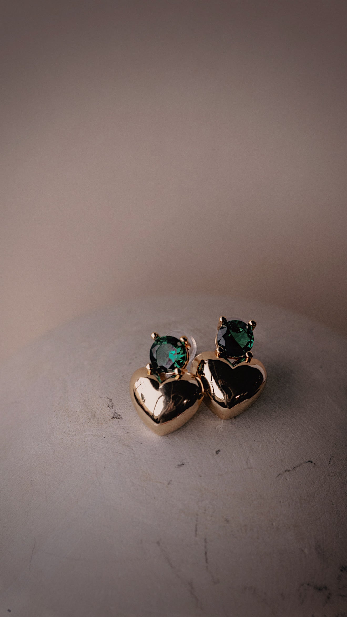 Emerald Heart Studs