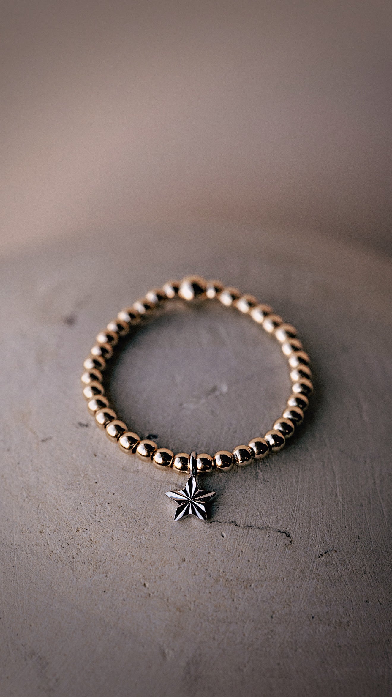 Beaded Mixed Metal Star Ring