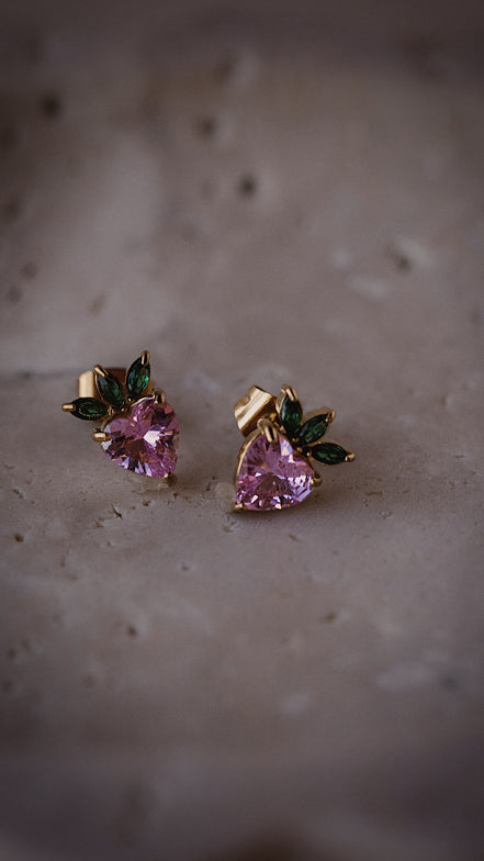 Crystal Strawberry Studs