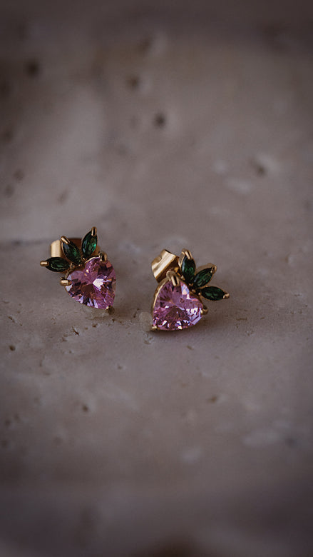 Crystal Strawberry Studs