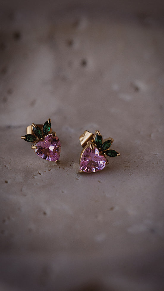 Crystal Strawberry Studs