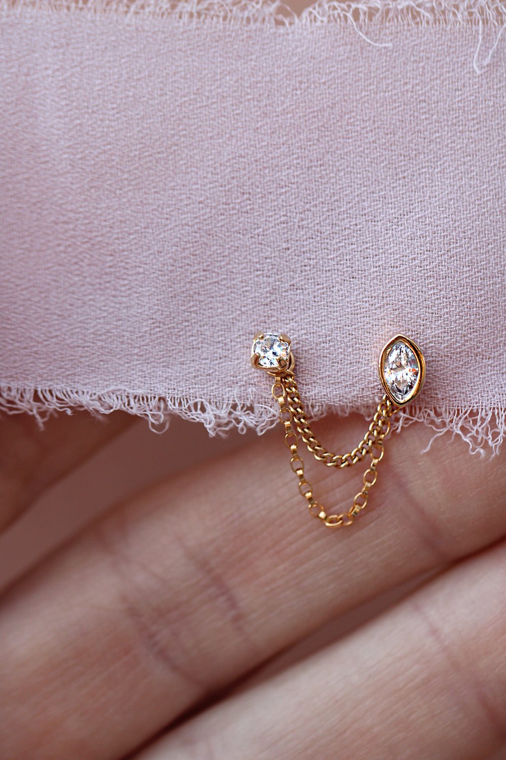 Earring Connector Double Chain