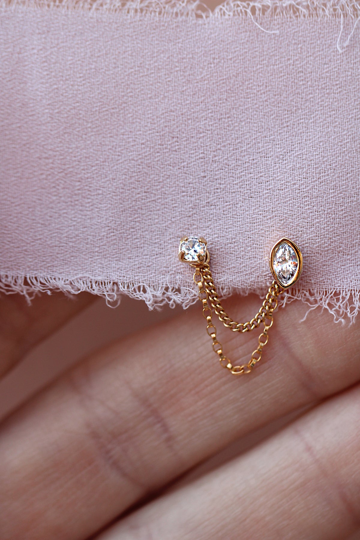 Earring Connector Double Chain