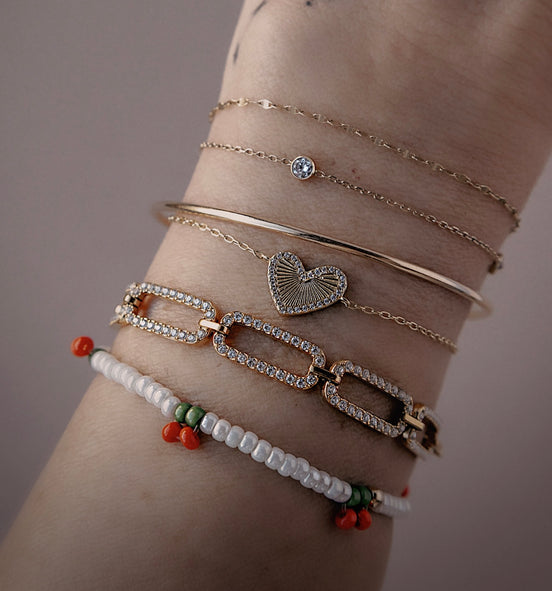 Pave Paperclip Bracelet - The Neon Cactus Studio