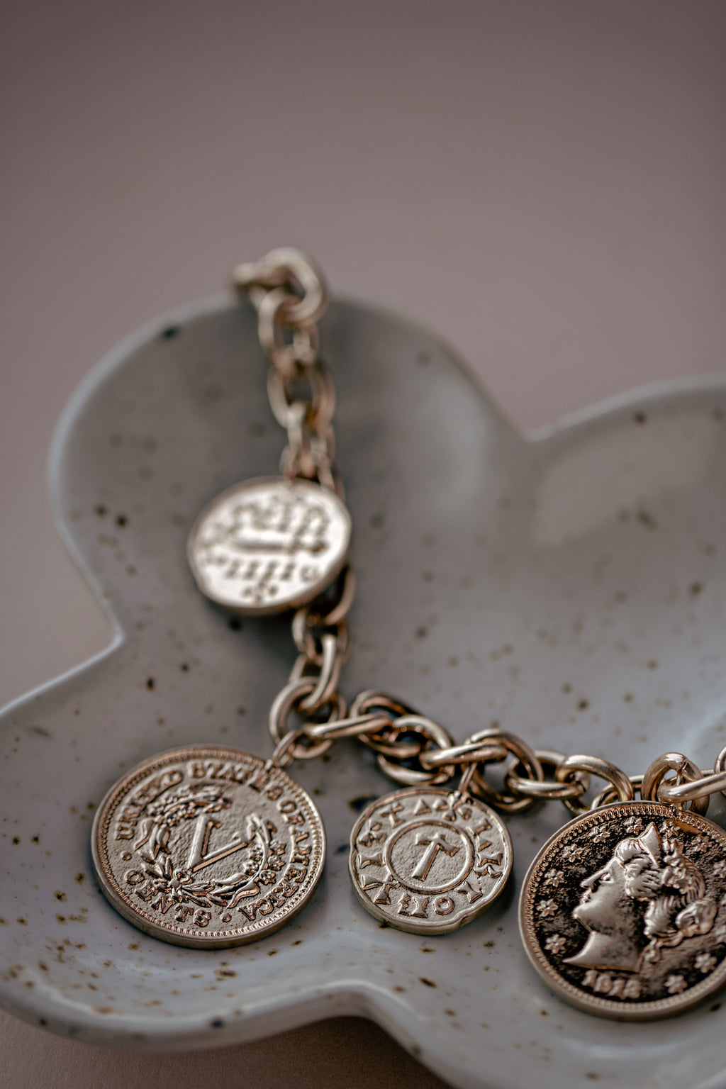 Fancy Coin Charm Bracelet