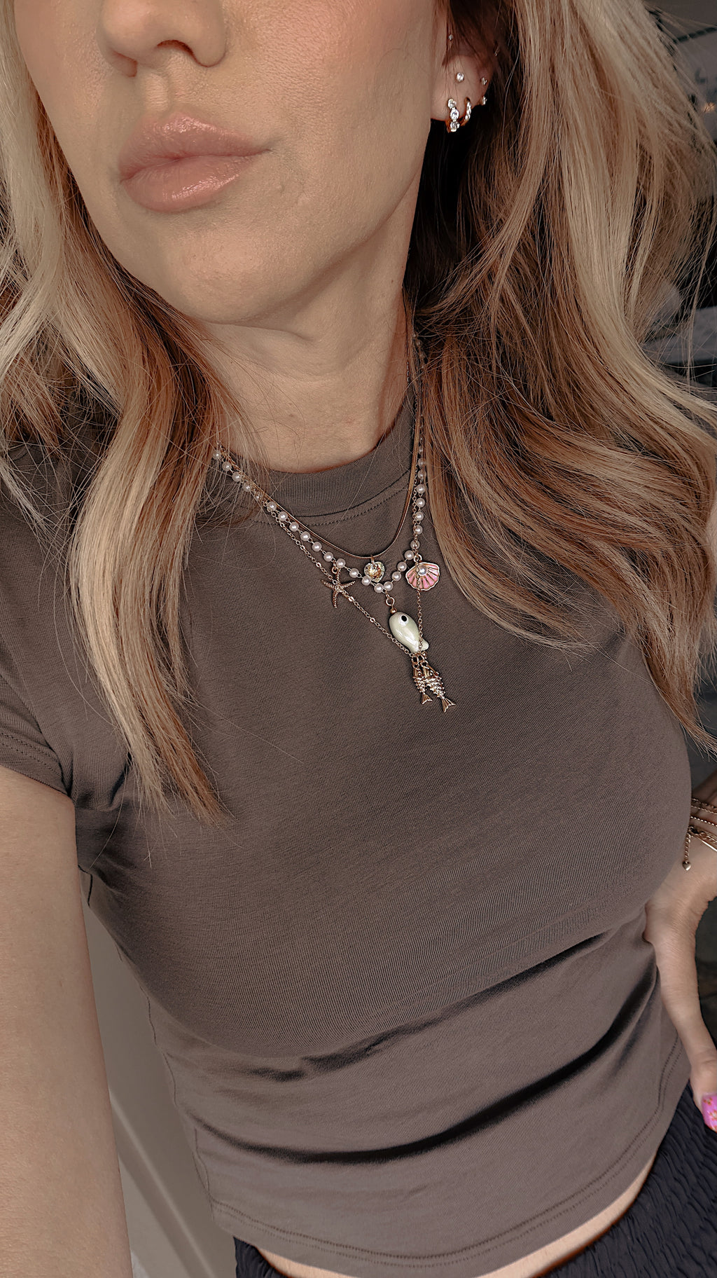 Cute Little Fish Pearl Charm Necklace