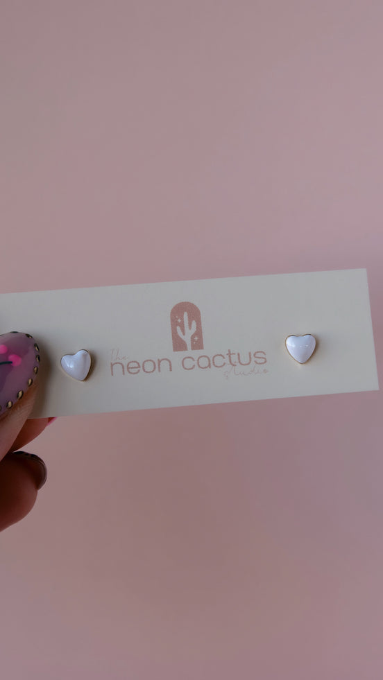 Enamel Heart Studs